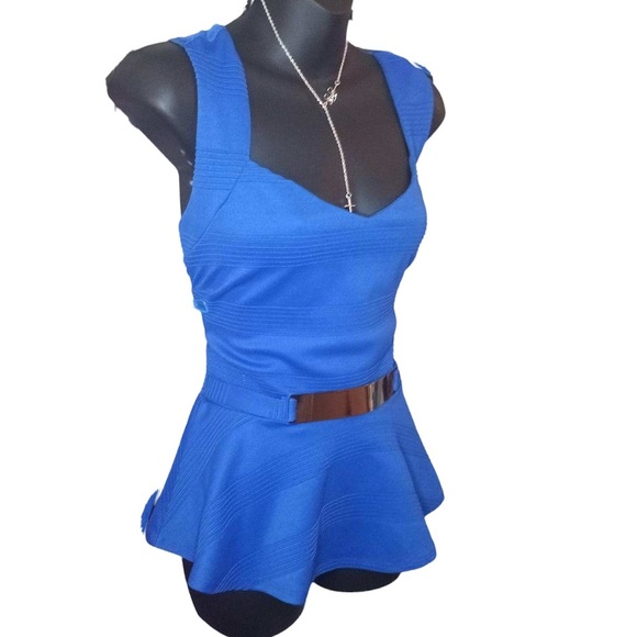 Royal blue women’s peplum - Picture 4 of 5